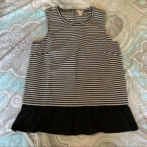 Navy and white striped J. Crew top